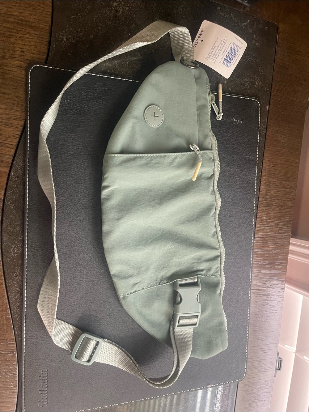 Green unisex Crossbody Sling Bag.